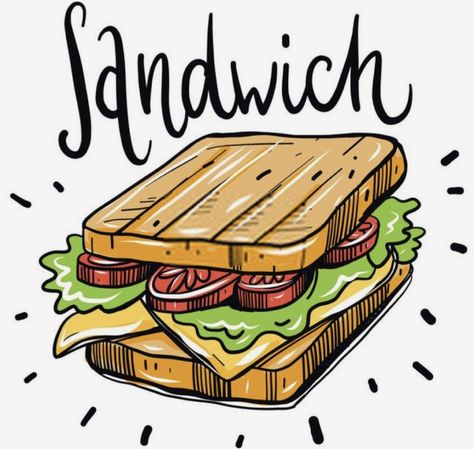 Bakery Printables, Sandwich Drawing, Tiffin Service, Food Illustration Design, Types Of Sandwiches, Craft Coffee, Food Wall Art, Food Illustration Art, Line Art Vector