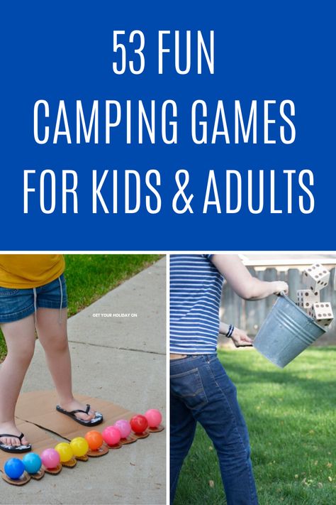 One of my favorite things about summertime camping is all the campsite games to be played! Here is a list of 53 fun camping games for kids and adults! Adult Sports Day Games, Sports Day Games For Adults, Indoor Games For Youth, Games For Youth Group, Fun Camp Games, Sports Day Games, Fun Camping Games, Camping Games For Kids, Day Camp Activities