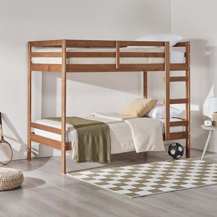 Viv + Rae Lapp Kids Twin over Twin Bunk Bed | Wayfair Bed Project, Adult Bunk Beds, Furniture Construction, Wood Bunk Bed, Solid Wood Bunk Beds, Bunk Rooms, Twin Bunk Bed, Top Bunk, Twin Bunk Beds