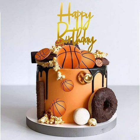 Basketball Cake Ideas, Star Themed Cake, Basketball Theme Cake, Happy Birthday Basketball, Toppers Basketball, Basketball Birthday Cake, Basketball Cake, Basketball Party, Basketball Birthday