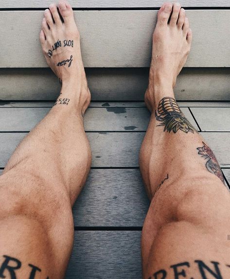 Leg Quote Tattoo, Back Of Leg Tattoos, Tatuagem Masculina Pequena, Tattoo Inspiration Men, Leg Tattoo Men, Leg Tattoos Women, Tattoo Font, Small Tattoos For Guys, Aesthetic Tattoo