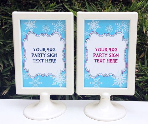 Frozen Birthday Party Signs 4x6 | Printable Template Frozen Party Theme, Birthday Party Signs, Frozen Printables, Frozen Theme Party, Frozen Birthday Party, Party Printable, Frozen Party, Printable Templates, Frozen Birthday