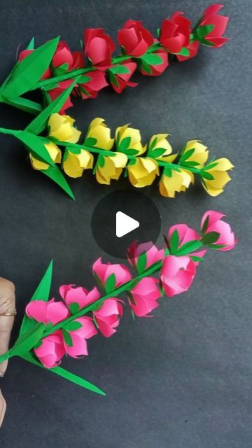 Diy Plants Paper, Origami Ideas Easy, Monali Thakur, Flower Decoration Ideas, Colour Paper Flowers, Flower Making Tutorial, Flower Centerpieces Diy, Paper Flower Centerpieces, Paper Flowers Diy Easy