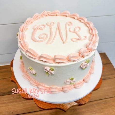 Sweet little monogram cake for a 1st birthday! 💗 Girly Birthday Cake, Girly Birthday Cakes, Girly Birthday, Monogram Cake, April 25, Baby Shower Cakes, Baby Stuff, 1st Birthday, Initials