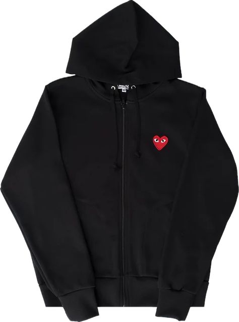 Comme des Garçons PLAY Heart Logo Zip Up Hoodie 'Black' | GOAT Comme Des Garcons Hoodie, Comme Des Garcons Jacket, White Outerwear, Play Heart, Hoodie Png, Mens Trendy Outfits, Baggy Clothes, Comme Des Garcons Play, Hoodie Green