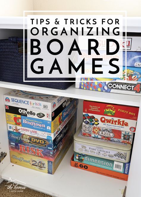 Make play time quick and easier with these tips and tricks for organizing board games! Storage For Games, Organize Game Closet, Game Room Organization, Board Games Organization Ideas, Organizing Games, Board Games Organization, Organize Games, Organizing Board Games, Board Game Organization Ideas