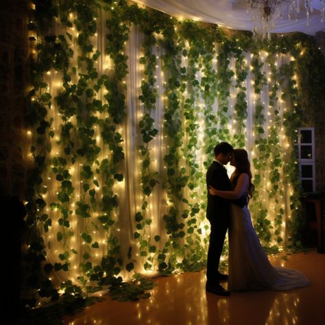 Sukkah Decor, Wedding Lighting Decor, Vine Decor, Wedding Party Room, Fake Ivy, Vine Decoration, Golden Garden, Lights Wedding Decor, Ivy Vine