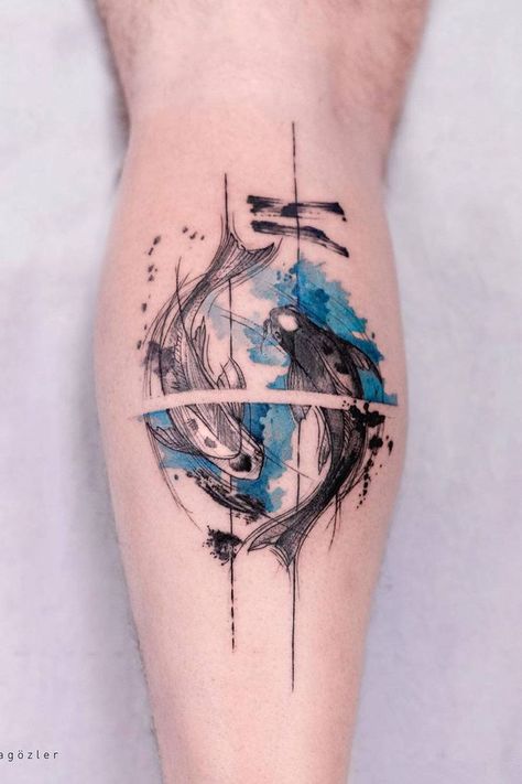 Winter Tattoo, Pisces Tattoo Designs, Koi Tattoo Design, Tattoos Infinity, Pisces Tattoos, Muster Tattoos, Koi Tattoo, Geometric Tattoo Design, Koi Fish Tattoo