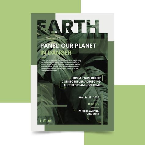 Free vector our planet is in danger post... | Free Vector #Freepik #freevector #eco-poster #environment-poster #recycle-poster #enviromental Typography Magazine, Magazine Cover Ideas, Magazine Design Cover, Info Board, Flyer Design Layout, Graphisches Design, Magazine Layout Design, Flyer Poster, Publication Design