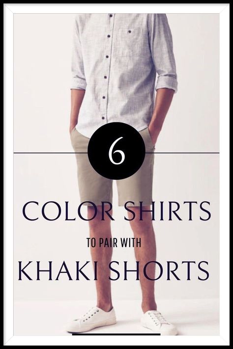 Struggling to find the right men's shirts to pair with your khaki shorts? Our blog post on men's outfits offers solutions for styling khaki, dark khaki, and khaki green shorts. Dive into men's fashion and discover how to create standout summer looks with the perfect color combinations. Learn more at flopinstyle.com Khaki Shorts Outfit, Shorts Outfit Ideas, Khaki Shorts Men, Dark Blue Shirt, Colour Combinations Fashion, Burgundy Shirt, Navy Polo Shirt, Mens Summer Outfits, Grey Polo Shirt