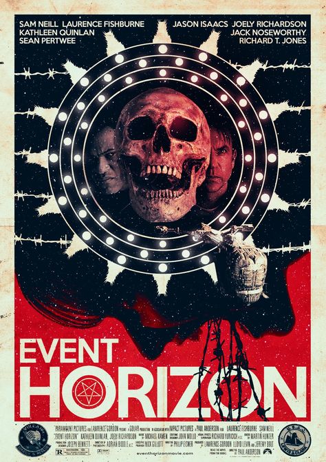 Event Horizon (1997) [1240 x 1754] Space Horror, Sean Pertwee, Post Apocalyptic Movies, Sci Fi Space, Best Movie Posters, Fan Poster, Event Horizon, Best Horror Movies, Movie Posters Design