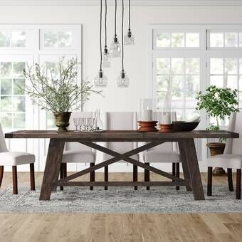 Wood Dining Room Table, Farmhouse Dining Room Table, European Farmhouse, Wood Dining Room, Trestle Dining Tables, Farmhouse Dining Table, Dining Room Inspiration, Farmhouse Dining Room, Solid Wood Dining Table