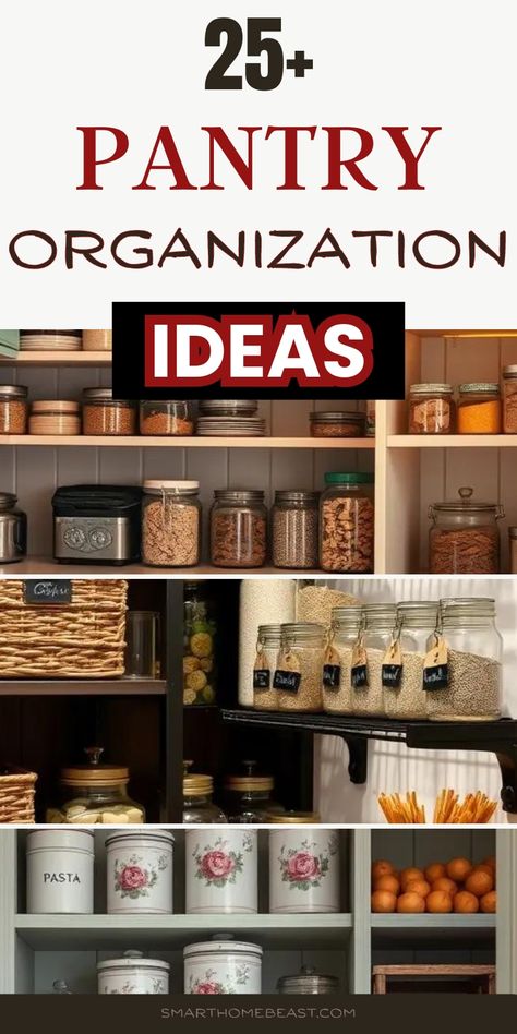 Transform your space with these 25 pantry organization ideas, perfect for a clutter-free and stylish kitchen. From clever storage hacks to aesthetically pleasing layouts, these tips make organizing effortless. Pantry Organization Categories, Pantry Organization Cans, Aesthetic Pantry Organization, Pantry Organization Black, Pantry Organization Bins, Apartment Pantry Organization, Aesthetic Pantry, Organization Categories, Organize My Pantry