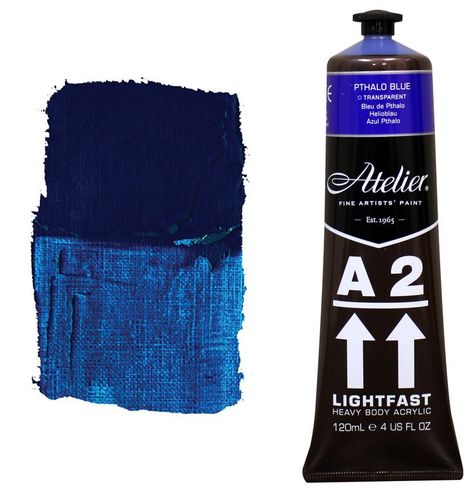 120ml A2 Pthalo Blue with colour swatch Pthalo Blue, Blue Colour Swatch, Color Swatches, Drink Sleeves, Coffee Bag, Blue