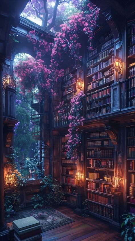 Aesthetic Magical Wallpaper, Ipad Wallpaper Fantasy Art, Colorful Fantasy Aesthetic, Fantasy Wallpaper Magic, Library Wallpaper Aesthetic, Fantasy Aesthetic Room, Modern Fantasy World, Fantasy Wallpaper Aesthetic, Cute Ipad Wallpaper Aesthetic