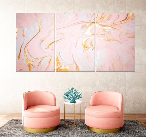 Pink Black And Gold Bedroom, Turquoise And Grey Bedroom, Rose Gold Wall Decor, Black And Gold Bedroom, Rose Gold Bedroom, Abstract Techniques, Feminine Wall Art, Marble Abstract, Pictures Frames