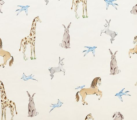 Nursery Wallpaper Mural, Whimsical Kids Wallpaper, Nursery Ideas Wallpaper, Vintage Animal Nursery, Whimsical Baby Nursery, Farm Boy Room, Carousel Wallpaper, Baby Nursery Murals, Zoo Animal Nursery