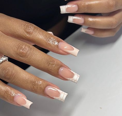 Nude French Tip, Diy Acrylic Nails, Casual Nails, Short Square Acrylic Nails, Soft Nails, Long Square Acrylic Nails, Acrylic Nails Coffin Short, Short Acrylic Nails Designs, Pink Acrylic Nails