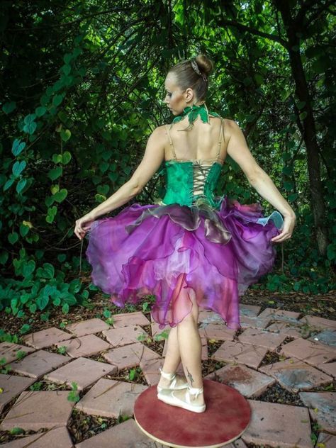 Purple orchid flower ballerina costume by genacristiani.com Orchid Halloween Costume, Orchid Inspired Fashion, Fabric Orchid, Dancing Doll Orchid, Flower Ballerina, Ballerina Costume, Orchid Purple, Purple Orchids, Orchid Flower