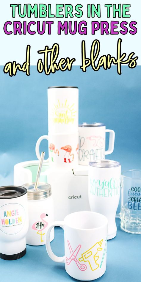 How to make personalized tumblers. The best Cricut tips to make mugs. Cricut Mug Press Tumbler, Cricut Mug Press, Mason Jar Tumbler, Branded Mugs, Cricut Tips, Heat Resistant Gloves, Coke Cans, Mug Press, Infusible Ink