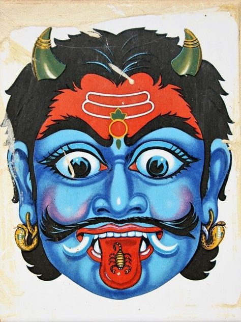 Tamil Illustration, Cheriyal Mask, Asian Paint Design, God Venkateswara Images Hd Wallpaper, Zbrush Character, Ancient Drawings, Indian Illustration, Horror Artwork, Temple Art