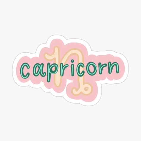 Capricorn Symbol Aesthetic, Capricorn Stickers Aesthetic, Aries Stickers Aesthetic, Capricorn Print, Aquarius Sticker Printable, Birthday Cake Topper Printable, Sticker Template, Zodiac Capricorn, Sticker Design