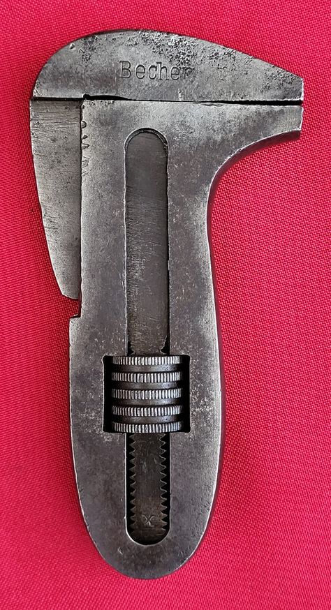 https://therottenborough.etsy.com/listing/1550790636 - Rare Antique German Adjustable Wrench D.R.P. 105813 By Becher & Co, Eckesey, Germany. Metal Reference, Antique Hand Tools, Guitar Patterns, Vintage Hand Tools, Adjustable Wrench, Antique Tools, Old Hands, Metal Working Tools, Old Tools