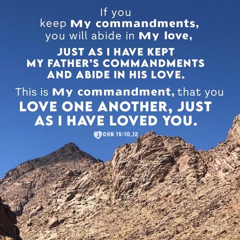 If you keep My commandments, you will remain in My love, just as I have kept My Father’s commandments and remain in His love. I have told you these things so that My joy may be in you and your joy may be complete. This is My commandment, that you love one another as I have loved you. John 15:10-12 Keep My Commandments, If You Love Me Keep My Commandments, Jesus Teachings, Verses Wallpaper, Scripture Pictures, Bible Verse Wallpaper, Bible Verses Quotes Inspirational, Scripture Verses, Verse Quotes