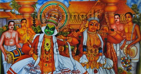 Kathakali 3 Indian Artwork, Saree Painting, Kerala Mural Painting, Indian Art Gallery, Dance Paintings, Western Paintings, Meaningful Drawings, Modern Wall Art Canvas, Indian Folk Art