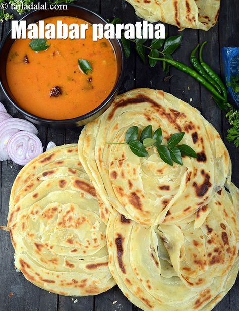 Kerala Parotta Recipe, Malabar Paratha, Kerala Parotta, Parotta Recipe, Vegetable Korma, How To Make Paneer, Paratha Recipe, How To Make Dough, Paratha Recipes