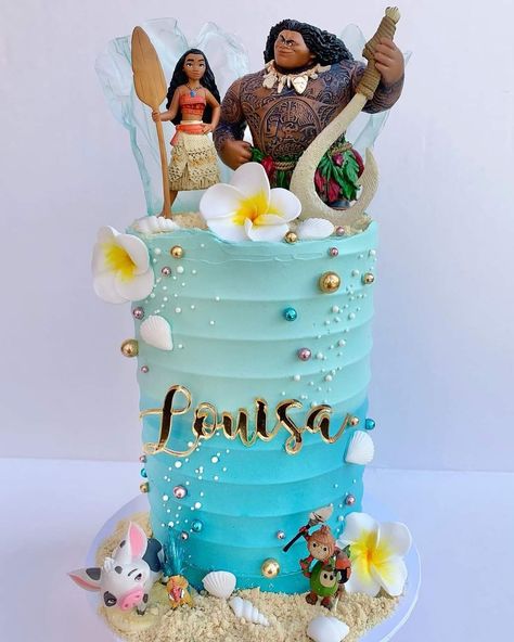 Moana Birthday Cakes, Moana Cake Ideas, Moana Cake Design, Moana Cakes, Moana Birthday Cake, Third Birthday Girl, Three Birthday, Moana Bebe, Minnie Mouse Balloons