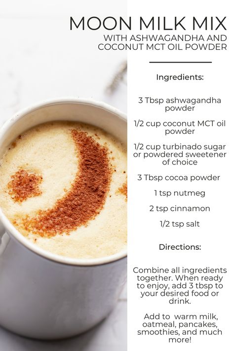 Ashwagandha Moon Milk Recipe, Ashwagandha Moon Milk, Adaptogen Drink Recipe, Ashwagandha Powder Uses, Hotfoot Powder Recipe, How To Take Ashwagandha Powder, How To Use Ashwagandha Powder, Ashwagandha Powder Recipes, Ashwagandha Drink