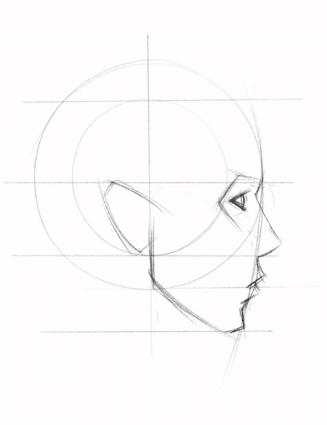 Side Profile Drawing Tutorial Profile Drawing Tutorial, Side Profile Drawing Tutorial, Face Profile Drawing, The Loomis Method, Side Face Drawing, Loomis Method, Side Profile Drawing, Male Face Drawing, Profile Drawing