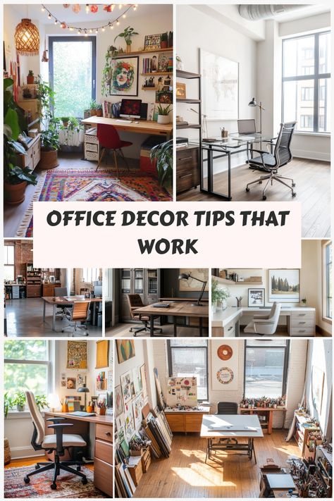 Put your office decor to work for you with these simple tips and ideas. Office Ideas For Work Decorating, Principal Office Decorating Ideas, Workplace Office Decorating Ideas, Decorate Office At Work, Professional Office Decorating Ideas, Mens Office Decor, Decorate My Office At Work, Decorating Your Office At Work, Large Wooden Desk