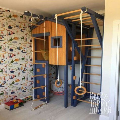 2 Level Playroom, Montessori Jungle Gym, Indoor Jungle Gym Playroom, Indoor Playroom Playground, Indoor Playground Basement, Diy Indoor Playground, Indoor Jungle Gym, Small Playroom, Indoor Playroom