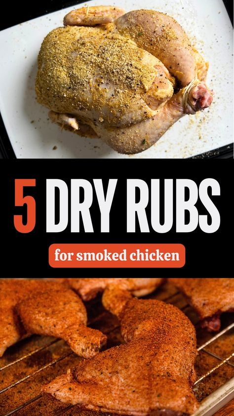 Smoked Chicken Dry Rub Recipe, Smoked Chicken Wings Rub, Dry Rubs For Chicken, Rubs For Chicken, Grilled Chicken Rub, Smoked Chicken Rub, Rib Rubs, Smoker Cooking Recipes, Chicken Rub Recipes