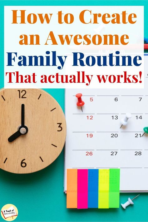 Tips and hacks for families trying to get their life organized with a daily routine or schedule. Daily routines are so helpful for stay-at-home or work-at-home moms and their kids plus anyone who is starting to homeschool. Learn some great ideas on how to create and make a simple and easy family routine and download the FREE printable so you can make your own. #familyroutines #dailyschedules #backtoschool Simple Routine Life, Daily Toddler Schedule Stay At Home, Daily Routine Working Mom, Family Schedule Ideas, Kids Daily Schedule Printable Free, Daily Routine Schedule For Kids, Schedule For Kids At Home, Homeschool Morning Routine, Schedule Daily Routines