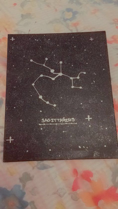 Saggitarius Paintings, Sagittarius Painting Ideas, Sagittarius Painting, Y2k Painting, My Zodiac Sign, Zodiac Sign Constellation, Sagittarius Constellation, Canvas Painting Diy, Canvas Ideas