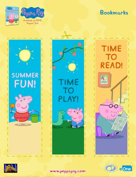 Free Peppa Pig Bookmarks Peppa Pig Printables, Peppa Pig Books, Peppa Pig Teddy, Peppa Pig Invitations, Pig Crafts, Pig Family, Peppa Pig Birthday Party, Learn New Things, Peppa Pig Party