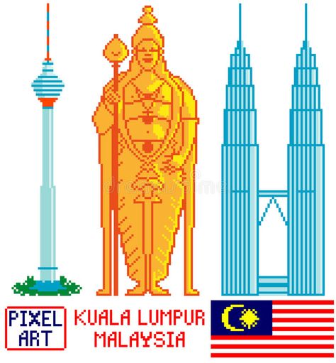 Landmark Kuala Lumpur, Malaysia in pixel art royalty free illustration Tourism Illustration, Kuala Lumpur Malaysia, Free Illustration, Free Illustrations, Kuala Lumpur, Graphic Illustration, Geometric Shapes, Pixel Art, Taj Mahal