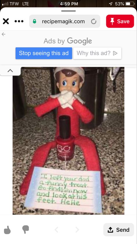 Elf Paints Dads Toe Nails, Elf On The Shelf Taped Up, Elf On The Shelf Painting Dads Nails, Elf On The Shelf Dads Toenails, Kids Misbehaving Elf On The Shelf, Elf On The Shelf Misbehaving Kids, Red Toenails, Elf Fun, Red Nails