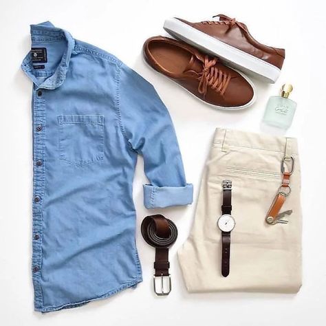 Mens Fashion (@menoutfitstudio) on X Guys Fashion Casual, Stylish Men Wear, Mens Smart Casual Outfits, Blue Denim Shirt, Best Dressed Man, Men Fashion Casual Shirts, Men Stylish Dress, Outfit Grid, Mens Fashion Casual Outfits