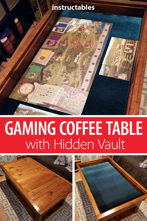 Gaming Coffee Table, Gaming Table Diy, Hidden Table, Dnd Table, Mixing Console, Puzzle Table, Studio Music, Board Game Table, Simple Woodworking Plans