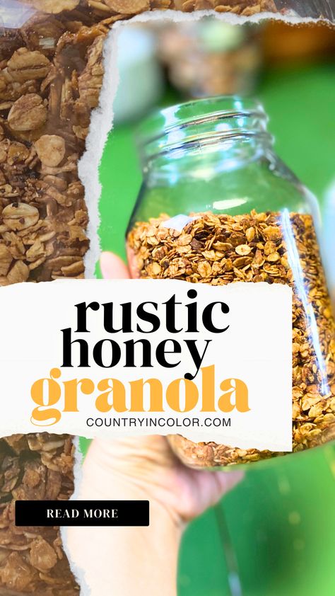 Rustic Granola Recipe: The Best Homemade Granola with Honey Home Made Granola, Granola Recipe Honey, Granola Recipe With Honey, The Best Homemade Granola, Homemade Granola Recipe, Diy Granola Recipe, Oats And Honey Granola Recipe, Granola With Honey Recipe, Oat Granola Recipe