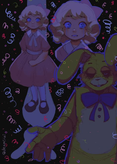 #fnaf #fnaffanart #purpleguy #williamafton #chicathechicken #fanart #fivenightsatfreddys Springtrap And Delilah Fanart, Chica Fanart Fnaf, Fnaf 1 Fanart, Fnaf Susie, Unusual Hairstyles, Susie Fnaf, Steven Universe Lapidot, Fnaf 4, Fnaf Movie