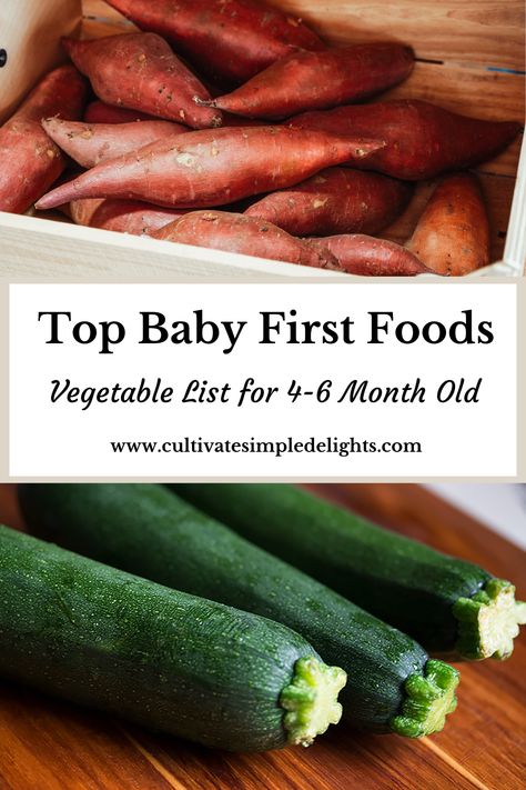 Starting your 4-6 month old on these top first vegetable foods is a great way to begin building the foundation of healthy eating habits. With these vegetables you will easily be able to create your own homemade baby food from fresh organic produce. Follow along to learn how to make easy homemade baby food with our top tips for creating nurtient rich purees your baby will love. Making Baby Food 4-6 Months, First Foods For 6 Month Old, Infant Recipes, Baby Veggies, 8 Month Old Baby Food, Vegetable List, Baby Food Vegetables, Baby Food Homemade, Most Nutritious Vegetables