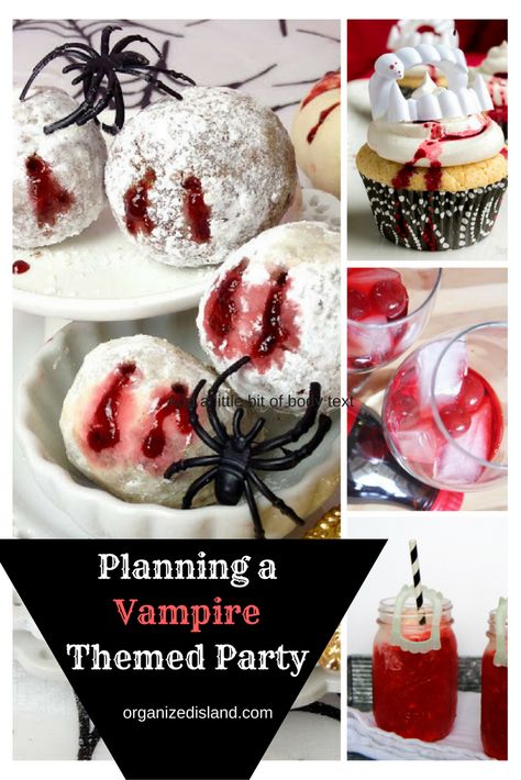 Vampire Theme Snacks, Vampire Appetizers, Vampire Themed Snacks, Twilight Inspired Food, Vampire Food Ideas, Vampire Diaries Themed Birthday Party, Vampire Desserts, Vampire Recipes, Vampire Themed Food