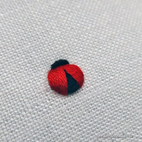 Ladybird Embroidery, Journal Embroidery, Knots Hairstyle, Ladybug Embroidery, Garden Critters, Bugs Embroidery, French Knot Embroidery, Basic Embroidery, The Ladybug