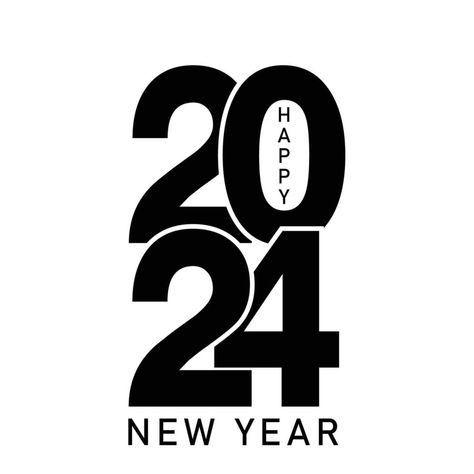 Happy New Year 2024 text design. for Brochure design template, card, banner. Vector illustration. Isolated on white background. 2024 Font, Design For Brochure, 2024 Text, 2024 Banner, Happy New Year 2024, Banner Vector, Card Banner, Brochure Design Template, Year 2024