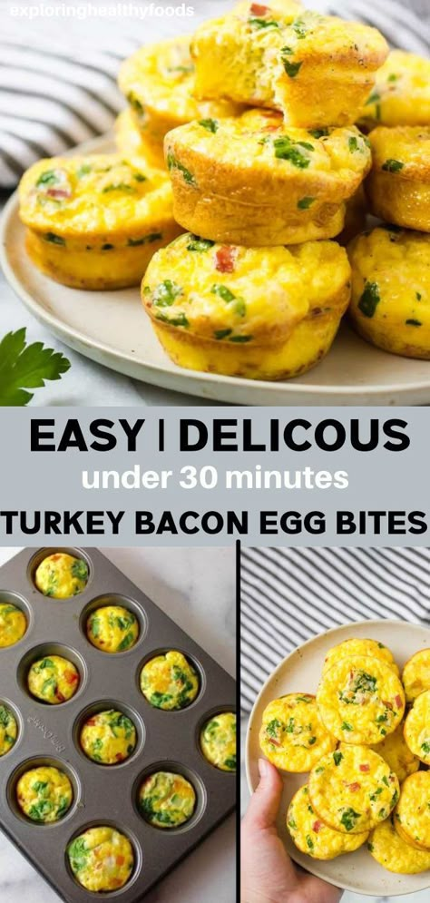 Turkey Bacon Egg Muffins, Healthy Turkey Bacon Breakfast, Breakfast With Turkey Bacon, Egg And Turkey Breakfast, Alpha Gal Breakfast, Turkey Egg Bites, Turkey Bacon Egg Bites, Turkey Bacon Egg Cups, Turkey Bacon Breakfast Recipes